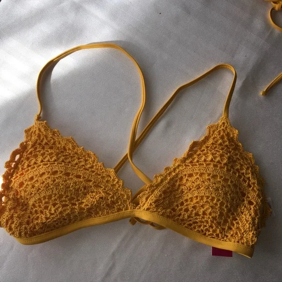 NWT Yellow Crochet Bikini - Picture 6 of 8